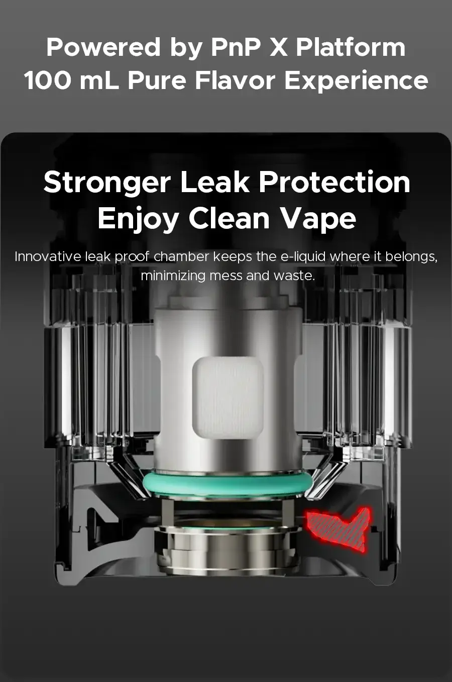 VOOPOO's DRAG X3 poster — the PnP X platform and its leak-proof chamber