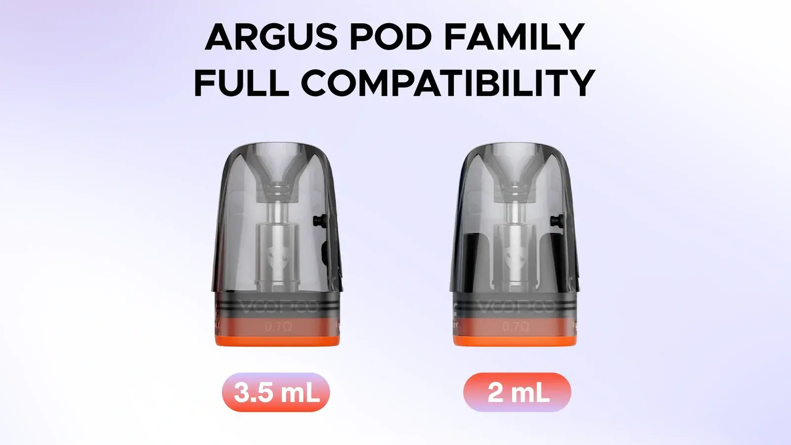 VOOPOO's ARGUS G4 poster — ARGUS pod family full compatibility, 3.5mL and 2mL cartridges