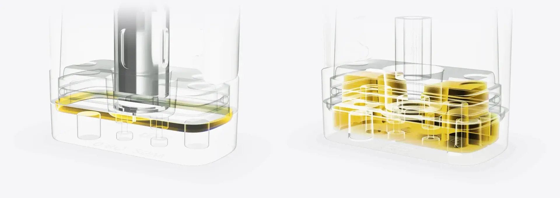 Official UWELL renders — ultrasonic welding and the U-shaped channel inside a GPP pod