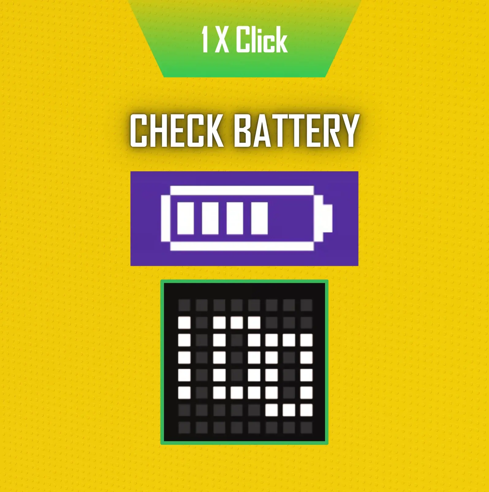 RELX's Creator Pro picture — one click checks the battery on the pixel screen